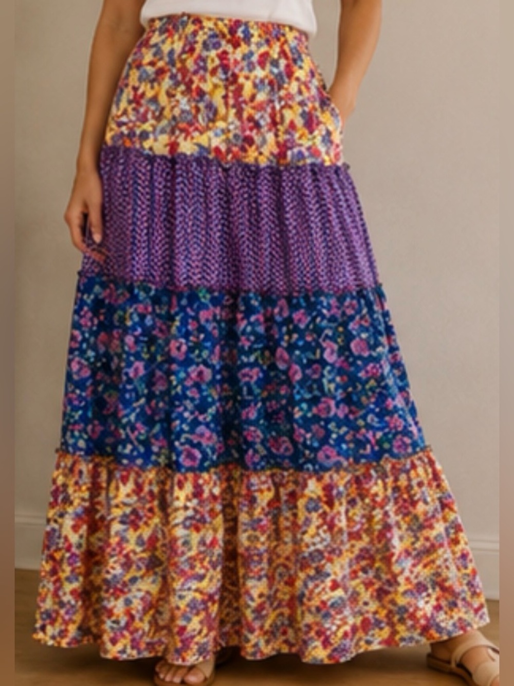 Loretta Caponi Bib Maxi Skirt Sz. S